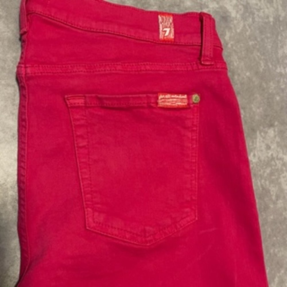 7 FOR ALL MANKIND Skinny Jeans Deep Pink Color Size 30